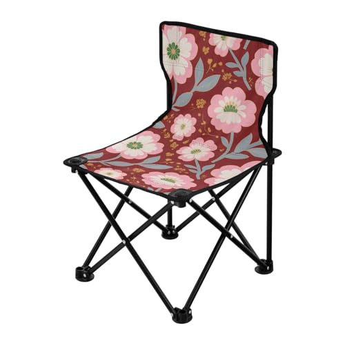 Amooorous Rosa Japanische Kirschblüten Tragbare Campingstühle für Erwachsene Ultraleicht Strandkorb Rucksack Inklusive Tragetasche für Wandern Konzert von Amooorous