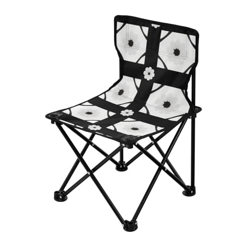Amooorous Runde geometrische Form Blumen tragbare robuste Campingstühle Ultraleichter Outdoor-Stuhl inklusive Tragetasche für Konzert-Rasen von Amooorous
