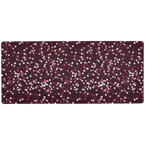 Amooorous Schwarze und rote künstliche Pailletten, auffällige Schreibtischunterlage für Tastatur und Maus für Studio, langes PC-Mauspad, 80 x 30 cm von Amooorous