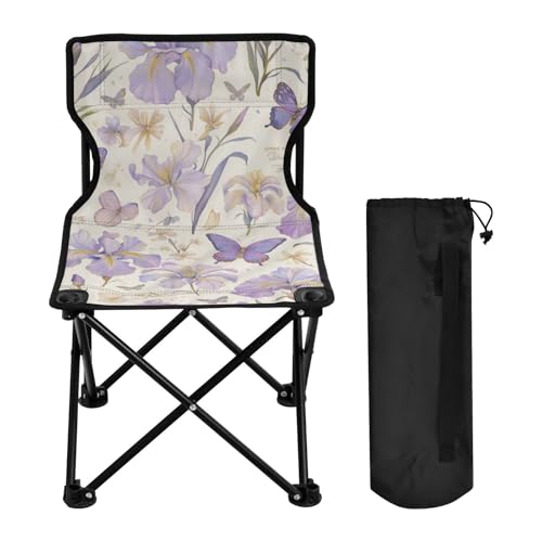 Amooorous Summer Fresh Flower Butterflies Purple Folding Camp Chair Lightweight Foldable Chairs with Carrying Bag for Outdoor Sports Amooorous Summer Fresh Flower Butterflies Purple Folding Camp Chair Lightweight Foldable Chairs with Carrying Bag for Outdoor Sports von Amooorous