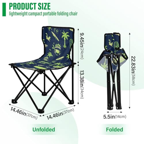 Amooorous Summer Green Blue Elements Tragbarer Ultraleichter Campingstuhl Ultraleicht Outdoor Stuhl Inklusive Tragetasche für Reisen Indoor von Amooorous