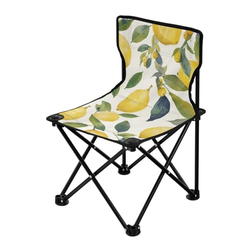 Amooorous Summer Lemon Yellow Packable Camping Chair Ultralight Backpack Beach Chairs for Adults with Carrying Bag for Sports Outdoor von Amooorous