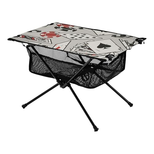 Beach Faltbarer Tisch Grau Casino Gambling Ausziehbar Strand Klapptische mit Tragetasche für Outdoor Küche Picknick von Amooorous