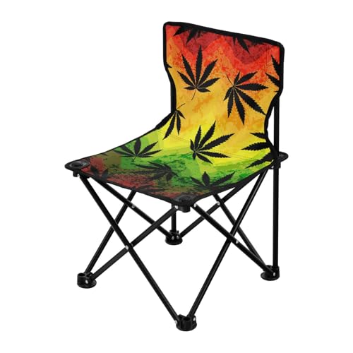 Black Maple Leaf Kompakter Jugend-Campingstuhl, ultraleicht, Strandkorb, Rucksack mit Tragetasche, Angelstuhl für Eisangeln, Camping von Amooorous