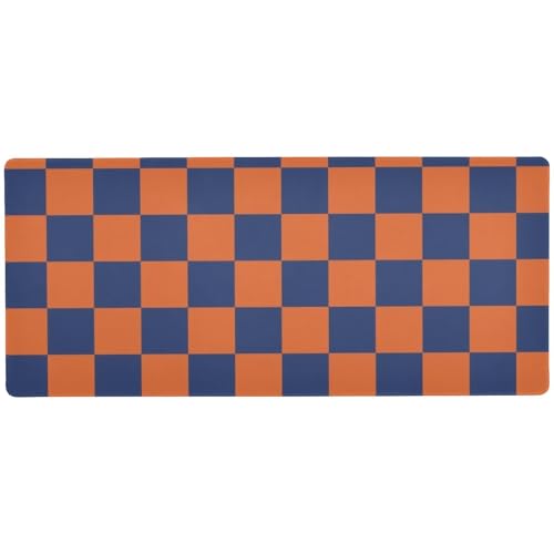 Blau-orange Schachbrett-Tastatur und Mauspad für den Schreibtisch, glatt, niedliches Mauspad, 80 x 30 cm Blau-orange Schachbrett-Tastatur und Mauspad für den Schreibtisch, glatt, niedliches Mauspad, 80 x 30 cm von Amooorous