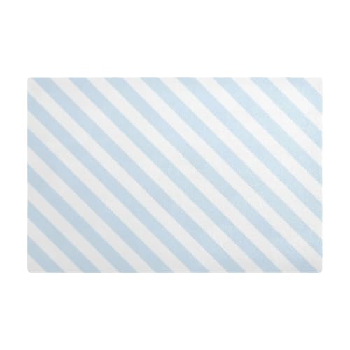 Blaue diagonale Streifen Arbeitsplatte Kaffee Matte Leder saugfähiges Tischset unter Kaffeemaschine für Küche von Amooorous