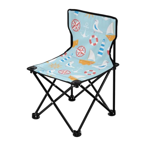 Blauer Strandurlaub, faltbarer Campingstuhl, ultraleicht, Strandkorb, Rucksack, Tragetasche, Reisestühle für Erwachsene, für Reisen, Angeln von Amooorous