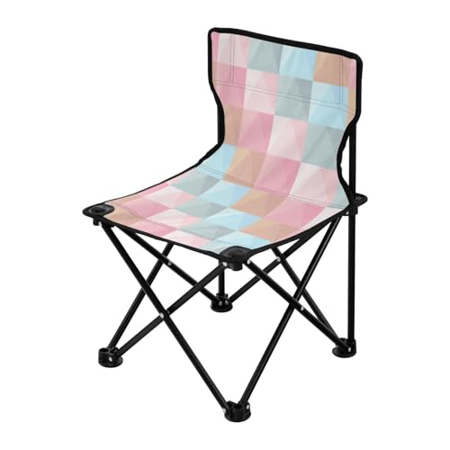 Blue-Peach Quadratischer kompakter Campingstuhl, leicht, kompakt, Klappstuhl mit Tragetasche, Wanderstühle, Rucksackreisen, ultraleicht, für Angeln, Outdoor von Amooorous