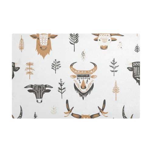 Boho Simple Style West Highlander Kuh Arbeitsplatte Kaffee Matte Leder Wasserabsorbierende Thekenmatte für Kaffeemaschine für Küche von Amooorous