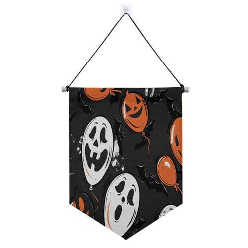 Boo Ballon-Fledermaus-Halloween-Banner zum Aufhängen mit Teleskopstange, Hof-Banner, Hofdekoration, für den Außenbereich, für Türen, Wände, Fenster, Gärten, Hof, Banderitas, Para Fiestas von Amooorous