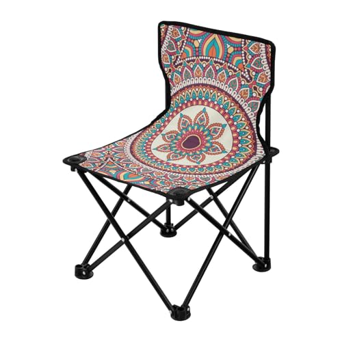 Bunte Kunst Vintage-Stil Texturen Tragbarer Campingstuhl Leicht Kompakt Klappstuhl mit Tragetasche Reisestühle für Erwachsene für Rasen Picknick von Amooorous