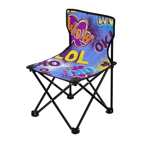 Bunter trendiger Hüfte, personalisierbar, Graffiti, tragbarer Campingstuhl, ultraleicht, tragbarer Stuhl mit Tragetasche, Rasenstühle für Erwachsene, strapazierfähig für Sport, Sport von Amooorous