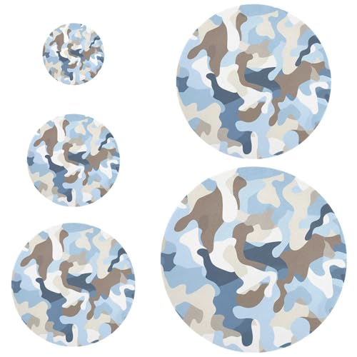 Camouflage Baby Blue 5 Pcs covers elastic reusable stretch in 5 Size Food Storage Bowl Covers for Food Fruit Salad Eco-friendly von Amooorous