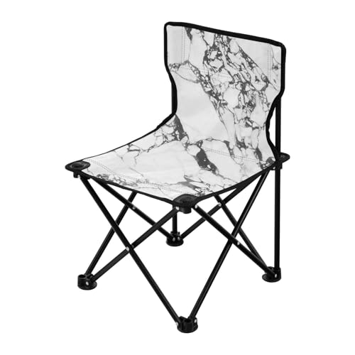 Campingstuhl mit schwarzer und weißer Marmorstruktur, verstaubar, ultraleicht, Klappstuhl, Tragetasche, Wanderstühle, Rucksackreisen, ultraleicht, für drinnen und draußen Campingstuhl mit schwarzer und weißer Marmorstruktur, verstaubar, ultraleicht, Klappstuhl, Tragetasche, Wanderstühle, Rucksackreisen, ultraleicht, für drinnen und draußen von Amooorous
