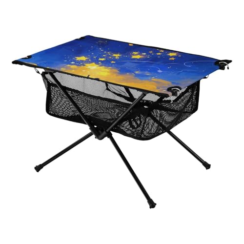Campingtisch Blau und Gelb Open Star Faltbarer Tragbarer Strandtisch mit Tragetasche für Camping Wandern Outdoor Picknick Campingtisch Blau und Gelb Open Star Faltbarer Tragbarer Strandtisch mit Tragetasche für Camping Wandern Outdoor Picknick von Amooorous