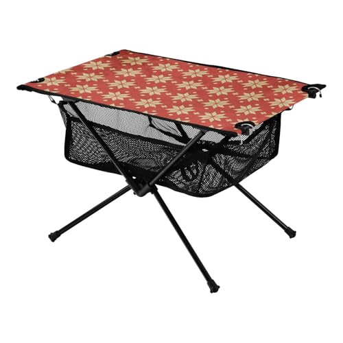 Campingtisch Vintage rot und gold Weihnachten Schneeflocken kompakt erweiterbar Outdoor Heckklappe Essentials für Fisch BBQ Camping Campingtisch Vintage rot und gold Weihnachten Schneeflocken kompakt erweiterbar Outdoor Heckklappe Essentials für Fisch BBQ Camping von Amooorous