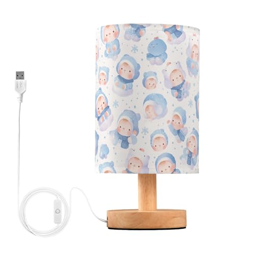 Cartoon Cute Baby Blue Room Table Lamp Lights for Night Vision for Hallway Table Lamps for Boys with Plug lamparas mesitas de von Amooorous