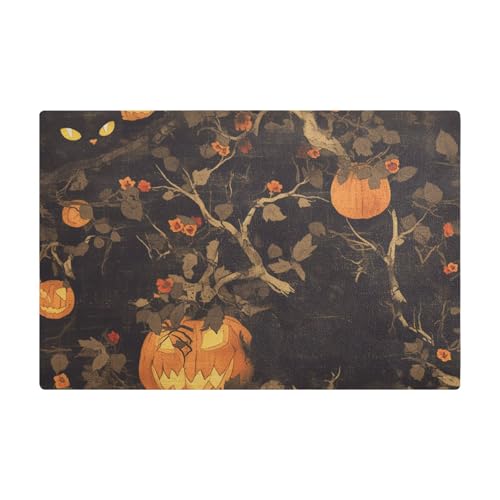 Cartoon Evil Halloween Orange Kürbis Arbeitsplatte Kaffee Matte Leder Absorbierende Kaffeemaschine Pad für Arbeitsplatten von Amooorous