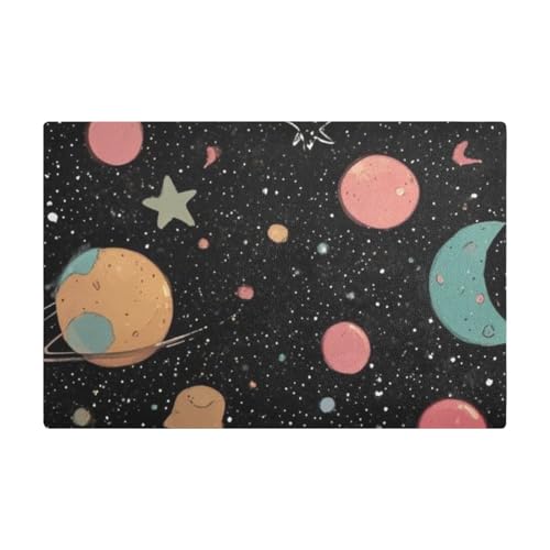 Cartoon-Kaffeematte mit niedlichem buntem Planeten-Universum, für Arbeitsplatte, Leder, wasserabsorbierende Kaffeemaschine, Matten für die Küche Cartoon-Kaffeematte mit niedlichem buntem Planeten-Universum, für Arbeitsplatte, Leder, wasserabsorbierende Kaffeemaschine, Matten für die Küche von Amooorous