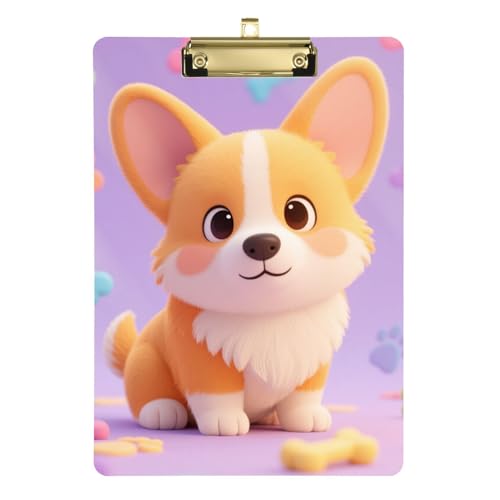Chibi Animal Dog Klemmbrett Ordner Hartplatte für personalisierte Klemmbretter für Lehrer Tabla para escribir Größe 22,9 x 30,5 cm von Amooorous