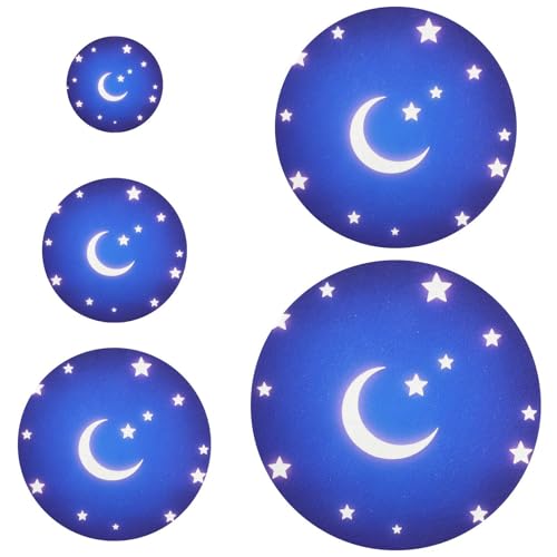 Childish Star and Moon Dark Blue 5 Pcs bowl covers elastic washable in 5 Size Bowl Covers Bread Sauerteigdeckel for Proofing Food Fruits Reste von Amooorous