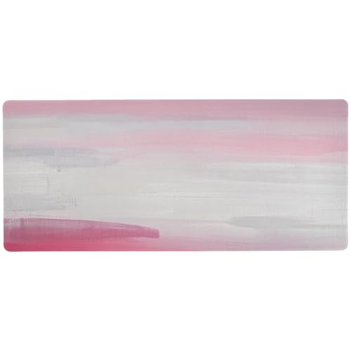 Computer-Mauspad für Schreibtisch, rutschfest, 80 x 30 cm, Rosa / Weiß / Grau Computer-Mauspad für Schreibtisch, rutschfest, 80 x 30 cm, Rosa / Weiß / Grau von Amooorous