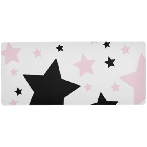 Dreamy Black and Pink Stars Multifunktionale Schreibtischunterlage für Tastatur und Maus für Schreibtische, cooles Schreibtisch-Mauspad, 80 x 30 cm Dreamy Black and Pink Stars Multifunktionale Schreibtischunterlage für Tastatur und Maus für Schreibtische, cooles Schreibtisch-Mauspad, 80 x 30 cm von Amooorous