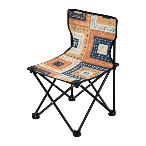 Faltbarer Campingstuhl mit buntem Vintage-Boho-Blumenmuster, leicht, Strandkörbe, inklusive Tragetasche, Eisangelstühle für Erwachsene, zum Angeln, Camp von Amooorous