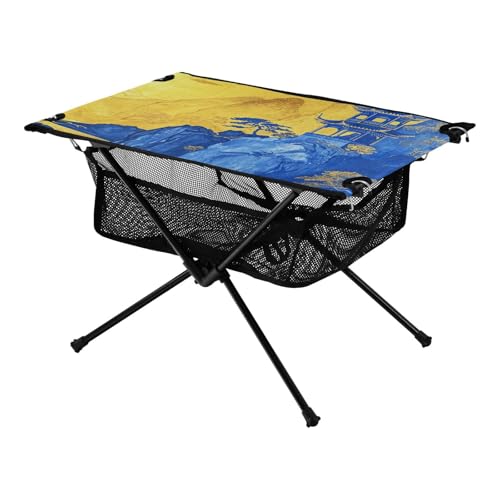 Faltbarer Campingtisch, blau, gold, chinesische Landschaft, leicht, stabil, Grilltisch, Campingtisch mit Aufbewahrungstasche für Outdoor, Essen, Kochen, Picknick Faltbarer Campingtisch, blau, gold, chinesische Landschaft, leicht, stabil, Grilltisch, Campingtisch mit Aufbewahrungstasche für Outdoor, Essen, Kochen, Picknick von Amooorous