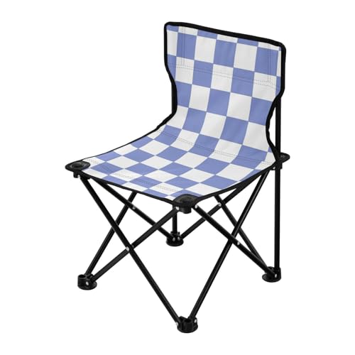 Faltbarer Jugend-Campingstuhl, ultraleicht, Rucksackreisen, Tragetasche, Wanderstuhl für Picknick, Innenbereich, Violett und Weiß von Amooorous