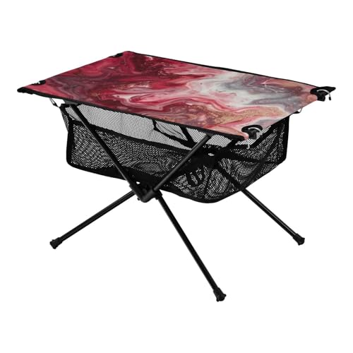 Faltbarer Strandtisch Rot-Gold Farbverlauf Marmor Textur Kompakt Cool Campingzubehör mit Aufbewahrungstasche für Fisch BBQ Camping Faltbarer Strandtisch Rot-Gold Farbverlauf Marmor Textur Kompakt Cool Campingzubehör mit Aufbewahrungstasche für Fisch BBQ Camping von Amooorous