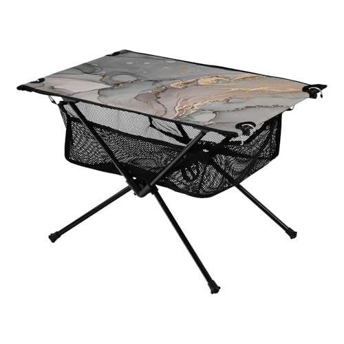 Faltbarer Strandtisch mit wunderschöner Marmorstruktur in grau-goldfarbener Farbe, leicht, stabil, Strand-Getränketisch mit Aufbewahrungstasche für Outdoor, Esszimmer, Kochen, Picknick Faltbarer Strandtisch mit wunderschöner Marmorstruktur in grau-goldfarbener Farbe, leicht, stabil, Strand-Getränketisch mit Aufbewahrungstasche für Outdoor, Esszimmer, Kochen, Picknick von Amooorous
