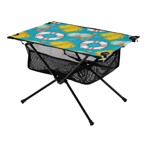 Faltbarer Tabletttisch Blau Urlaub Tauchspree Ultra Compact Outdoor Picknicktisch mit Aufbewahrungstasche für Park Garten Strand Reisen von Amooorous