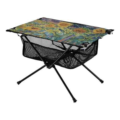 Faltbarer Tabletttisch Ölgemälde Sense Gelb Sonnenblume Kleiner Oxford Picknicktisch mit Tragetasche für Strand Angeln Camping Faltbarer Tabletttisch Ölgemälde Sense Gelb Sonnenblume Kleiner Oxford Picknicktisch mit Tragetasche für Strand Angeln Camping von Amooorous