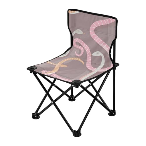 Faltbarer ultraleichter Campingstuhl, bunte Schlangen, ultraleicht, Strandkörbe, Tragetasche, Eisangelstühle für Erwachsene, für Reisen, Camping von Amooorous