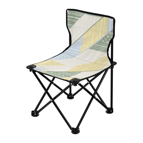 Farbenfrohes Design, kompakter Campingstuhl im Boho-Stil, für Erwachsene, ultraleicht, Strandkorb, Tragetasche, Reisestühle für Erwachsene, zum Eisangeln, Konzert von Amooorous