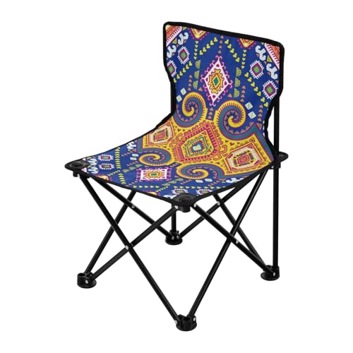 Farbenfrohes Vintage-Boho-Blumenmuster, kompakter Campingstuhl, ultraleicht, Strandkorb-Rucksack, inklusive Tragetasche, Reisestühle für Erwachsene, für Rasenreisen Farbenfrohes Vintage-Boho-Blumenmuster, kompakter Campingstuhl, ultraleicht, Strandkorb-Rucksack, inklusive Tragetasche, Reisestühle für Erwachsene, für Rasenreisen von Amooorous