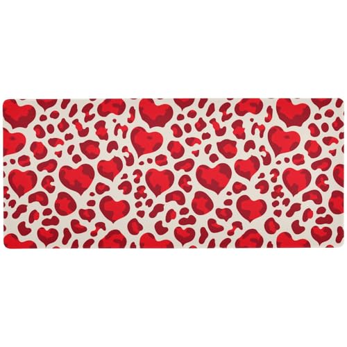 Fashion Bright Love Red Leopard Christmas Großes Anime-Mauspad für den Schreibtisch, wasserdicht, Anime-Mauspad, 80 x 30 cm Fashion Bright Love Red Leopard Christmas Großes Anime-Mauspad für den Schreibtisch, wasserdicht, Anime-Mauspad, 80 x 30 cm von Amooorous
