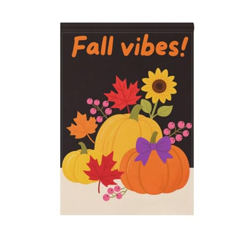 Gartenflaggen-Set mit Aufschrift "Hello Fall", Herbst-Kürbisblumen, saisonales Thanksgiving-Banner für Veranda, Dekoration, 71 x 101 cm, doppelseitig Gartenflaggen-Set mit Aufschrift "Hello Fall", Herbst-Kürbisblumen, saisonales Thanksgiving-Banner für Veranda, Dekoration, 71 x 101 cm, doppelseitig von Amooorous
