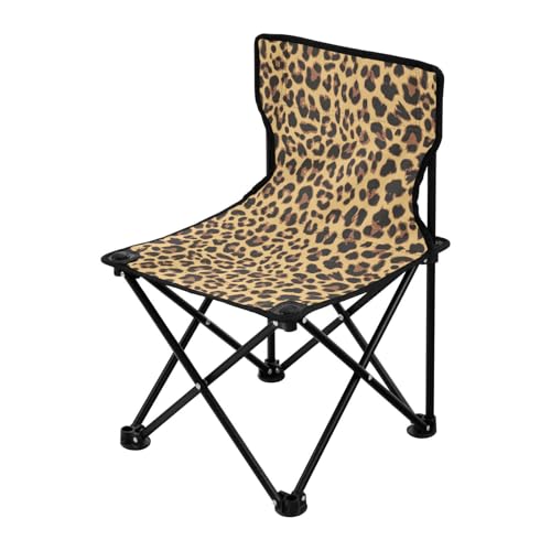 Geparden-Leopardenmuster, verstaubarer Campingstuhl, ultraleicht, Strandkorb, Rucksack, Tragetasche, Reisestuhl für Konzertsport von Amooorous