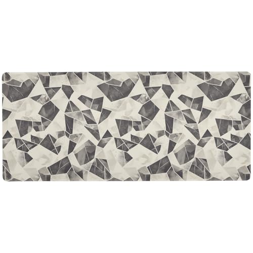 Grau-braune unregelmäßige Geometrie, praktische Mauspads für Schreibtisch, Gaming zum Ausruhen, rutschfestes Gaming-Mauspad, groß, 80 x 30 cm von Amooorous