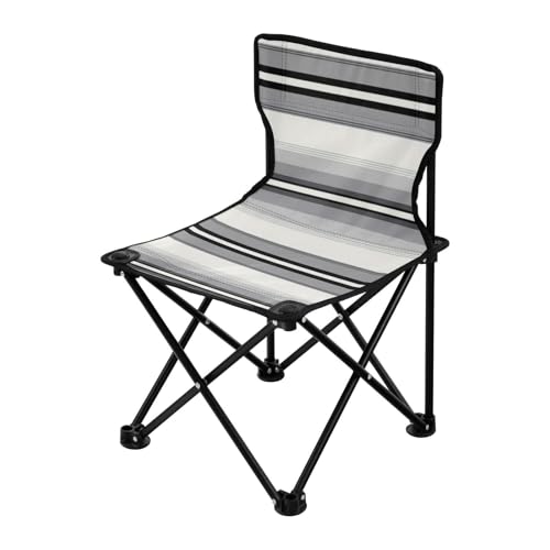 Grauer lässiger Designer-Campingstuhl, geometrisch, zusammenklappbar, ultraleicht, Strandkörbe, inklusive Tragetasche, Reisestuhl für Outdoor-Camping von Amooorous