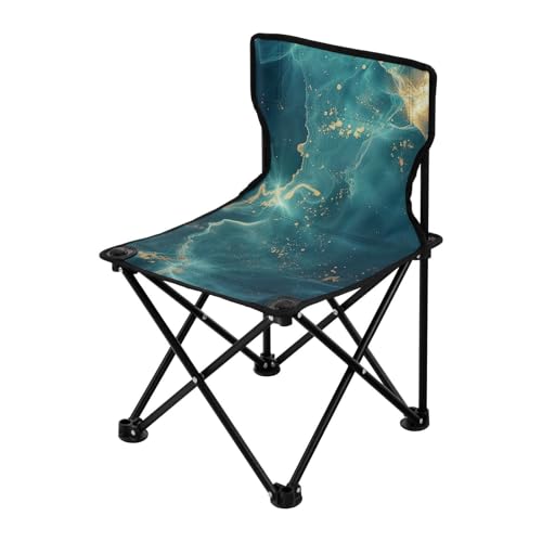 Grün-Gold Marmor Textur Faltbarer Ultraleichter Campingstuhl Leichter Rucksack Stuhl Inklusive Tragetasche Eisangelstuhl mit Rückenlehne für Angeln Picknick von Amooorous