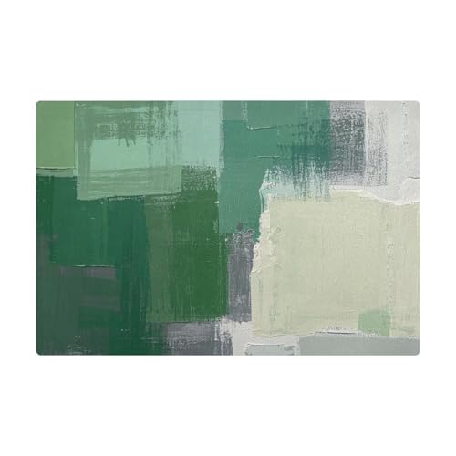 Grün-weiß-graue Tintenkunst-Malerei-Kaffeematte für Arbeitsplatte, Leder, wasserabsorbierend, schnell trocknende Matten für Kaffeemaschine Grün-weiß-graue Tintenkunst-Malerei-Kaffeematte für Arbeitsplatte, Leder, wasserabsorbierend, schnell trocknende Matten für Kaffeemaschine von Amooorous