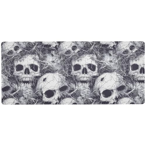 Gruseliger Totenkopf Halloween weiß großes Büro-Mauspad für Schreibtische Essentials großes Mauspad 80 x 30 cm Gruseliger Totenkopf Halloween weiß großes Büro-Mauspad für Schreibtische Essentials großes Mauspad 80 x 30 cm von Amooorous