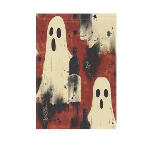 Halloween-Flaggen, Burgunderrot, Winterflaggen, Thanksgiving-Banner für Outdoor-Dekoration, 71 x 101 cm, doppelseitig von Amooorous