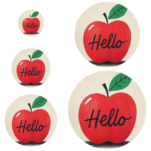 Hello Cartoon Cute Red Personalized 5 Pcs food lid covers reusable in 5 Size Food Storage Bowl Covers for Long-lasting Freshness von Amooorous