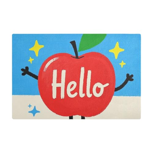 Hello Cartoon niedliche rote Früchte Kaffeematten für Küche Leder wasserabsorbierende Kaffeemaschine Matte Arbeitsplatte für Arbeitsplatte von Amooorous