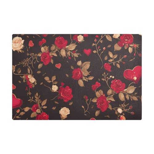 Kaffeematten mit Rosen-Blumenmuster für Arbeitsplatte, Leder, saugfähig, Kaffeemaschine, Theke für Arbeitsplatten Kaffeematten mit Rosen-Blumenmuster für Arbeitsplatte, Leder, saugfähig, Kaffeemaschine, Theke für Arbeitsplatten von Amooorous