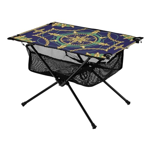 Klapptisch Blau Vintage Boho Blumenmuster Stabiler Strand Klapptische mit Tragetasche für Outdoor Strand Grill BBQ Reisen Klapptisch Blau Vintage Boho Blumenmuster Stabiler Strand Klapptische mit Tragetasche für Outdoor Strand Grill BBQ Reisen von Amooorous